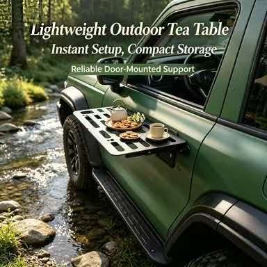 Outdoor Adventure Table With Storage - Portable Car Door Hanging Fold‑Out Table