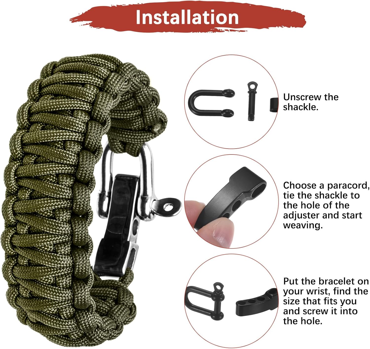 4/10Pcs Paracord Bracelet Buck - Outdoor Adventure Watches ulasan dan harga