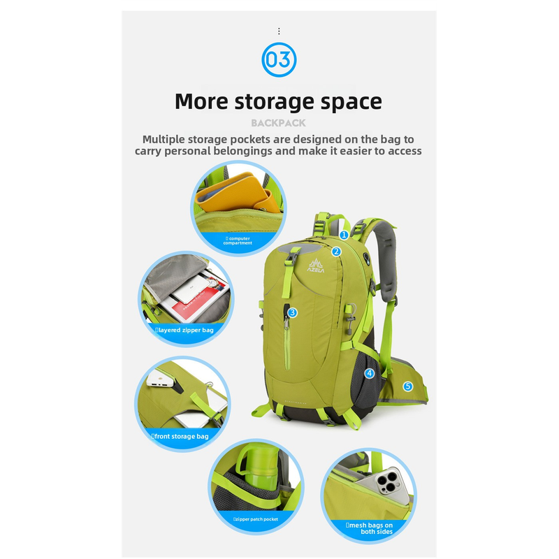 AZELA 36-55L Hiking Backpack L - Outdoor Adventure Backpack ulasan dan harga